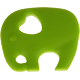 Elefantino per dentizione : verde giallo