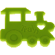 Locomotiva per dentizione : verde giallo
