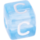 I Tuoi dadi in plastica azzurra con lettere assortite : C