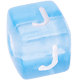 I Tuoi dadi in plastica azzurra con lettere assortite : J