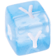 I Tuoi dadi in plastica azzurra con lettere assortite : Y