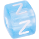 I Tuoi dadi in plastica azzurra con lettere assortite : Z