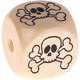 Geprägte Buchstabenwürfel 12mm : Totenkopf