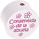 Motivperle "Consentida de la abuela" (Spanisch) : weiß