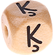 Geprägte Buchstabenwürfel 10mm - Lettisch : Ķ