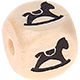 Geprägte Buchstabenwürfel 10mm - Bilder : Schaukelpferd