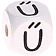 Dadi bianchi con lettere ad incavo 10 mm - Ungherese : Ű