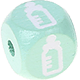 Dadi menta con lettere ad incavo 10 mm – Immagini : biberon