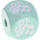 Dadi menta con lettere ad incavo 10 mm – Immagini : note musicali