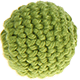 Perline all'uncinetto 18mm : verde giallo