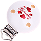 Clip con motivo "Birtanem" : bianco - rosso