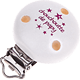 Clip con motivo "chouchou/chouchoutte de papy" : bianco - rosa scuro