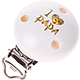 Clip con motivo “I lieve Papa” : bianco
