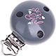 Clip con motivo "It's a girl" : grigio