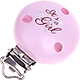 Clip con motivo "It's a girl" : rosa