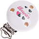 Clip con motivo "Lillasyster" : bianco