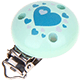 Clip con motivo con cuori : menta