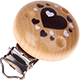 Clip con motivo con cuori : naturale