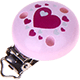 Clip con motivo con cuori : rosa
