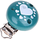 Clip con motivo con cuori : turchese