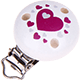 Clip con motivo con cuori : bianco - rosa scuro