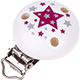 Clip con motivo con stelle : bianco - rosa scuro