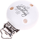 Clip con motivo "Omas Liebling" : bianco - nero