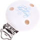 Clip con motivo "Omas Liebling" : bianco - azzurro cielo