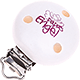 Clip con motivo "Papas Engel" : bianco - rosa scuro