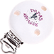 Clip con motivo "Papas Volltreffer" : bianco - rosa scuro