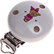Clip con motivo “Orsacchiotto” : grigio chiaro - rosa scuro