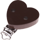 Clip a forma di cuore : marrone