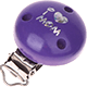 Clip con motivo “I love Mom” : blu viola