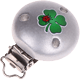 Motivclip – Kleeblatt : silber