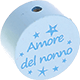Motivperle "Amore del nonno" (Italienisch) : babyblau