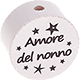 Motivperle "Amore del nonno" (Italienisch) : weiß