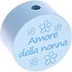 Motivperle "Amore della nonna" (Italienisch) : babyblau
