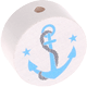 Perlina con motivo “Ancora” : bianco - azzurra