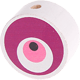 Perlina con motivo “Occhio di Nazar” : bianco - rosa scuro