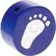 Perlina con motivo glitterato “Piedino bebè” : blu scuro