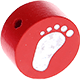 Perlina con motivo glitterato “Piedino bebè” : rosso