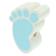 Perlina sagomata “Piede piccolo” : bianco - bambino blu