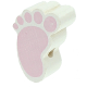 Perlina sagomata “Piede piccolo” : bianco - rosa