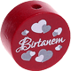 Motivperle "Birtanem" (Türkisch) : bordeauxrot