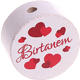 Motivperle "Birtanem" (Türkisch) : weiß - rot