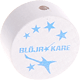 Motivperle "Blöjrokare" (Schwedisch) : weiß - skyblau