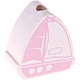 Motivperle Boot : weiß - rosa