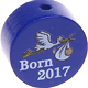 Perlina con motivo "Born 2017" : blu scuro