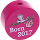 Perlina con motivo "Born 2017" : rosa scuro