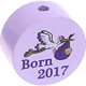 Perlina con motivo "Born 2017" : lilla